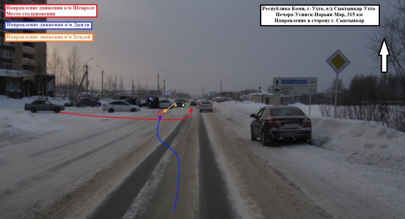 В Ухте число пострадавших в аварии с тремя автомобилями выросло до четырех