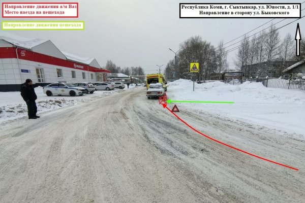 В Эжве переходившая дорогу вне зебры женщина попала под колёса 