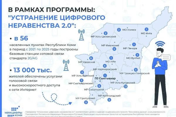 18 населённых пунктов Коми получат связь и мобильный интернет