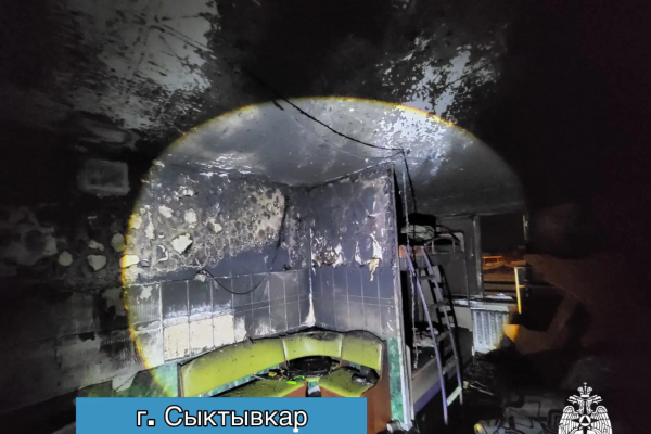 В Эжве на пожаре пострадал мужчина, спасены 9 человек и эвакуированы 40