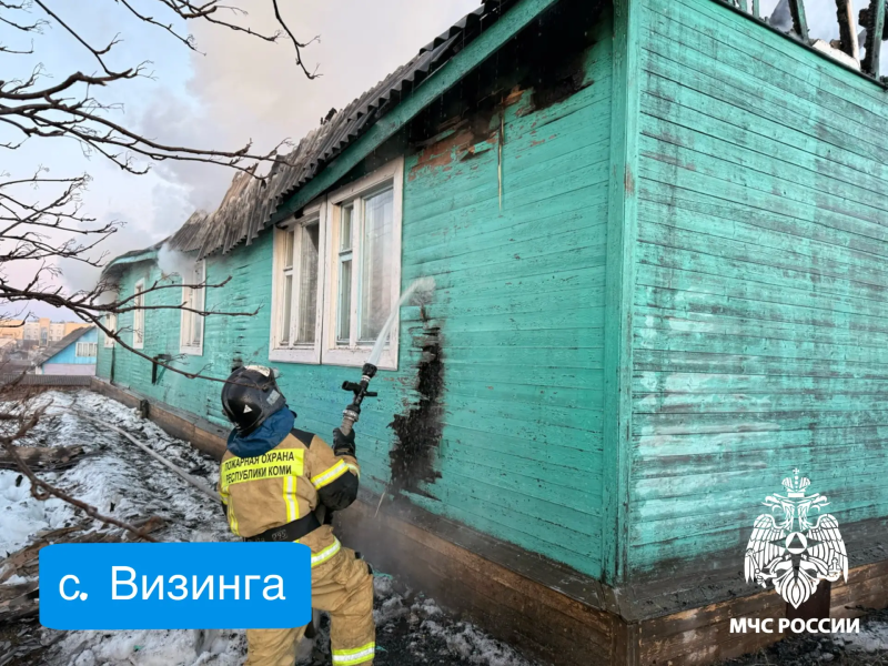 В Визинге на пожаре в жилом доме погиб 35-летний мужчина