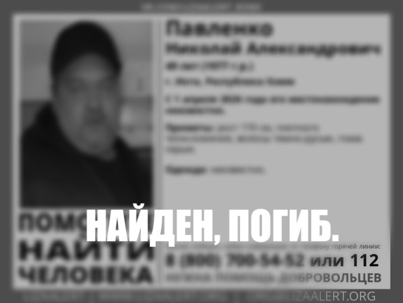 Пропавший житель Инты найден погибшим