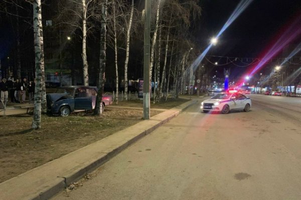 В Сыктывкаре начинающий водитель встретился с деревом 