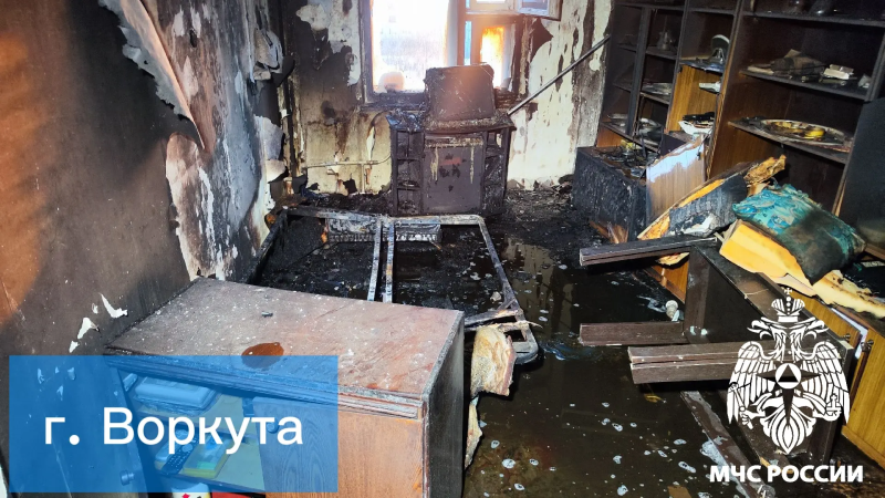 На пожаре в Воркуте спасен мужчина